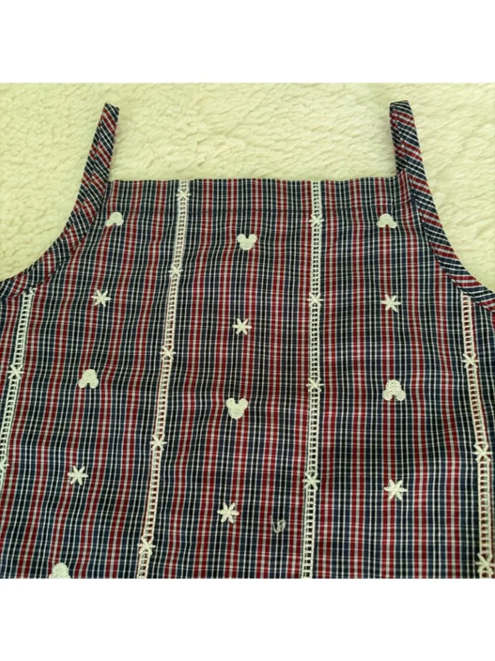 Old Navy Disney Collaboration Girls NWT Plaid Mickey Top Small 6/7